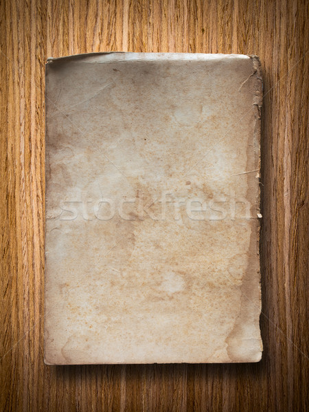 old grunge paper on oak wood Stock photo © nuttakit