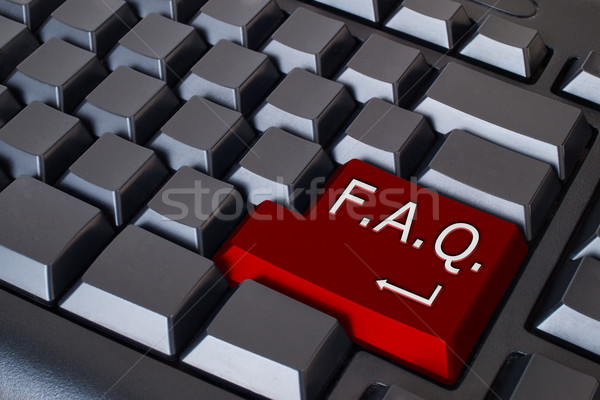 Rood faq knop zwarte toetsenbord computer Stockfoto © nuttakit