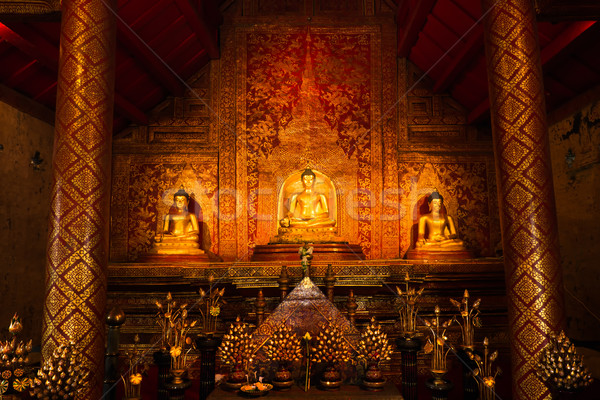 'Phra Sihing Buddha' Thai gold statues Stock photo © nuttakit