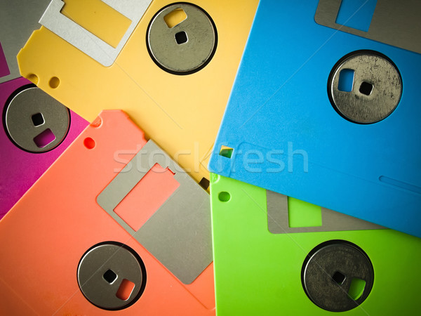 Cinci culoare vechi calculator fundal educaţie Imagine de stoc © nuttakit