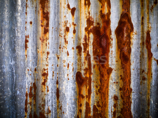 Starych cynk arkusza piękna rdzy ściany Zdjęcia stock © nuttakit