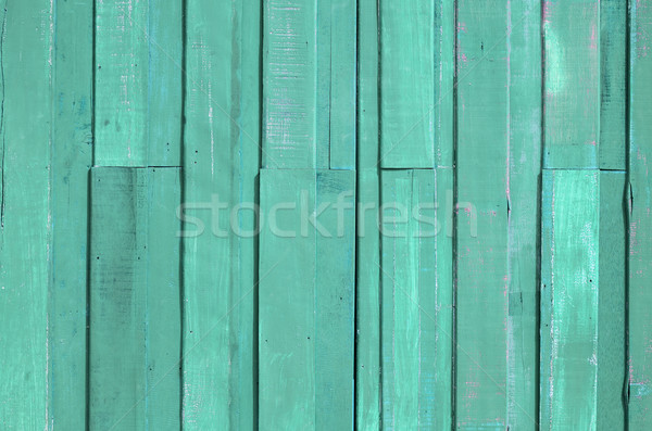 Stock photo: Light Green color paint plank wall