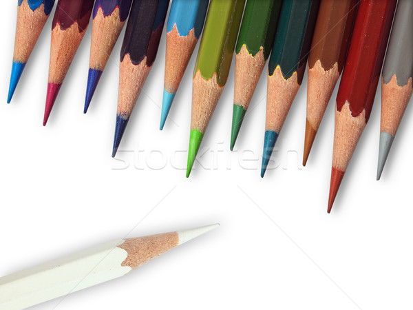 Branco cor onze legal lápis de cor madeira Foto stock © nuttakit
