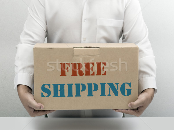Livraison gratuite papier brun boîte homme affaires [[stock_photo]] © nuttakit