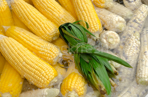 Corn boiled in water and pandan Stock photo © nuttakit