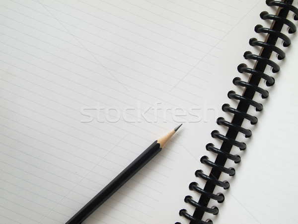 [[stock_photo]]: Noir · crayon · ouvrir · blanche · papier · note