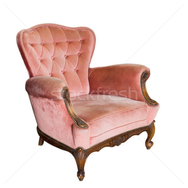 Luksusowe vintage broni krzesło odizolowany biały Zdjęcia stock © nuttakit