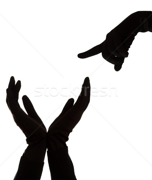 черный рук пантомима три стороны Сток-фото © nyul