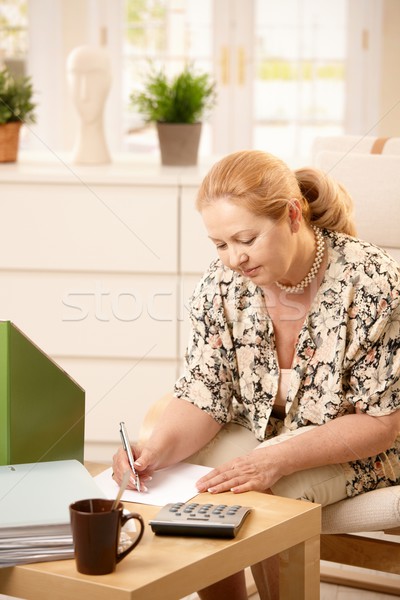 Mature lady working at home Stock photo © nyul