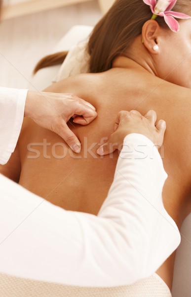 Powrót masażu ręce kobieta kwiat Zdjęcia stock © nyul