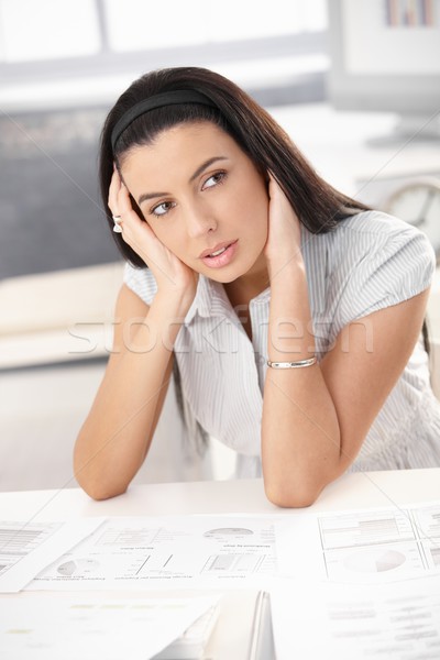 Troubled woman thinking Stock photo © nyul