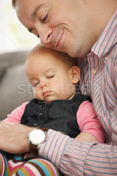 Foto stock: Bebé · dormir · brazo · cute · pequeño · casa