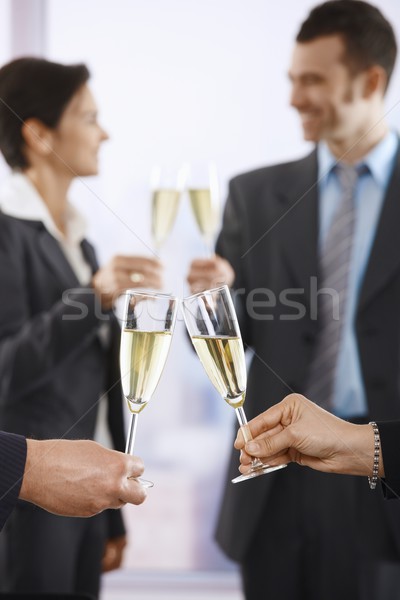 Stock foto: Geschäftsleute · Toast · Champagner · Büro · Schwerpunkt · Business