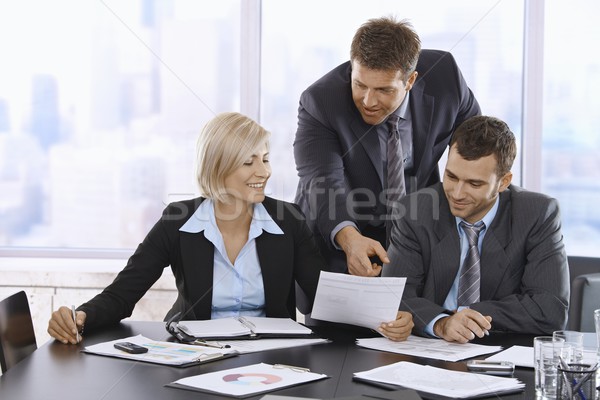Business people reviewing documents Stock photo © nyul
