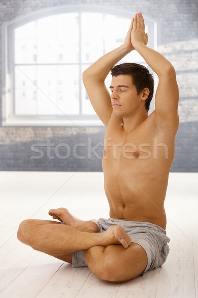 Yakışıklı adam yoga meditasyon lotus Stok fotoğraf © nyul