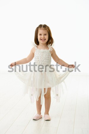 Foto d'archivio: Ridere · bambina · balletto · costume · ritratto