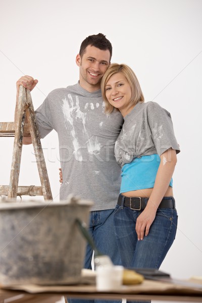 Portre boyama mutlu çift ayakta Stok fotoğraf © nyul