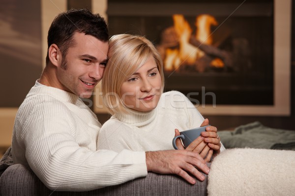 Couple hugging home Stock photo © nyul