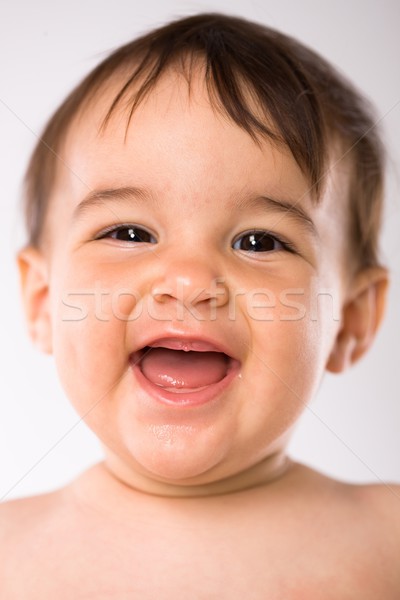 Zdjęcia stock: Uśmiechnięty · szczęśliwy · baby · miesiąc · starych