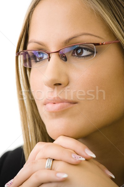 Mujer de negocios pensando retrato jóvenes atractivo Foto stock © nyul