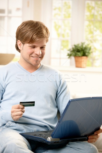 Stock photo: Man shopping online