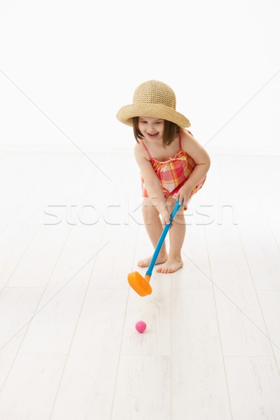 Kislány játszik golf bent évek nyár Stock fotó © nyul
