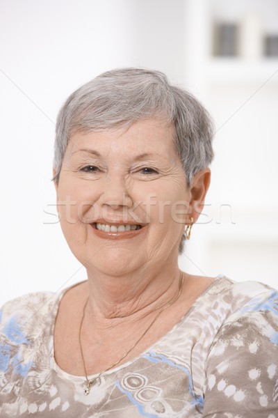 Portré boldog idős nő portré nő otthon Stock fotó © nyul