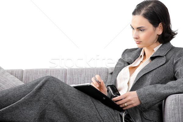 Businesswoman writing notes Stock photo © nyul
