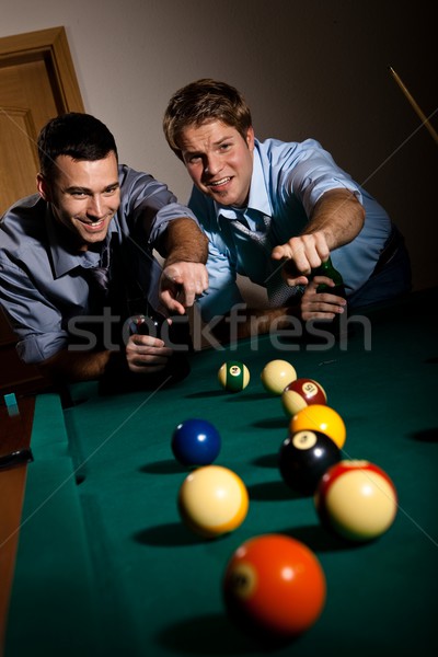 Men pointing at snooker ball Stock photo © nyul