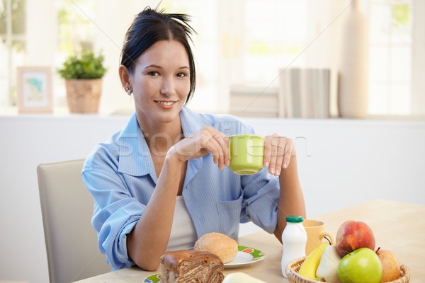 Breakfast portrait of young woman Stock photo © nyul