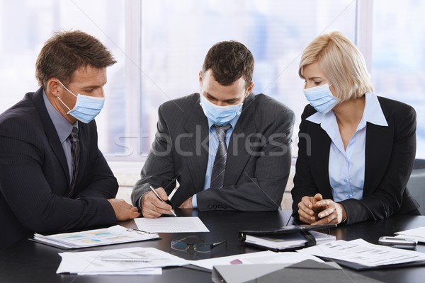 Ludzi biznesu h1n1 wirusa świnia grypa Zdjęcia stock © nyul