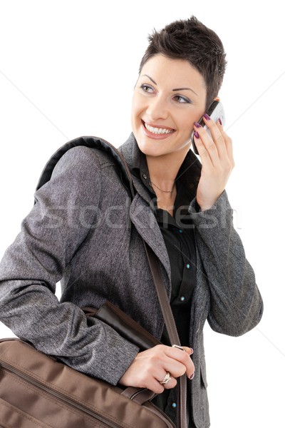 Businesswoman calling on mobile Stock photo © nyul