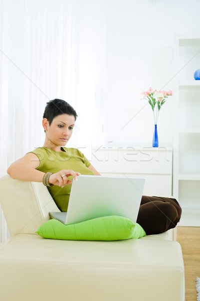 Woman working on laptop Stock photo © nyul