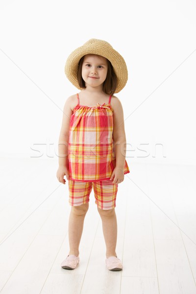 Dziewczynka lata sukienka portret cute rok Zdjęcia stock © nyul