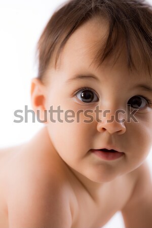 Drăguţ copil portret alb Imagine de stoc © nyul