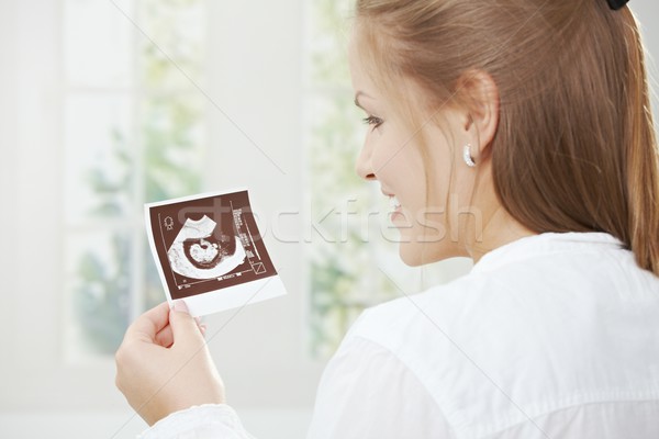 Donna incinta ritratto felice giovani Foto d'archivio © nyul