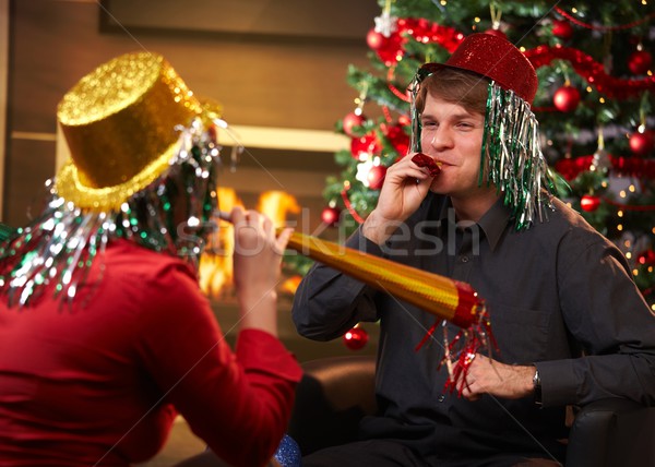 Happy couple at new year's eve Stock photo © nyul