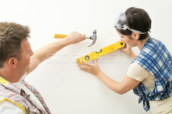 Couple working together at home Stock photo © nyul