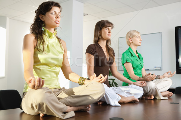 [[stock_photo]]: Séance · Lotus · poste · jeunes · affaires