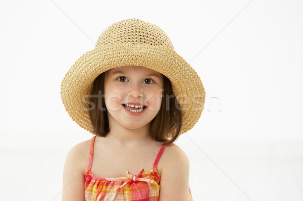 Retrato little girl verão palha bonitinho anos Foto stock © nyul