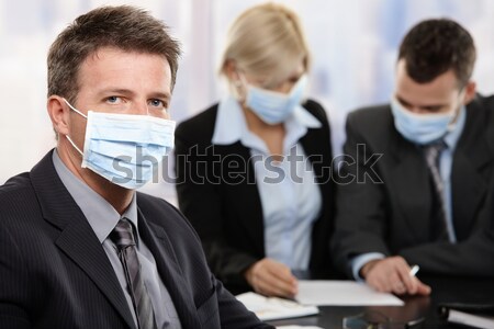 Ludzi biznesu wirusa kobieta interesu h1n1 świnia grypa Zdjęcia stock © nyul