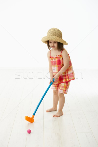 Stockfoto: Meisje · spelen · golf · jaren · zomer