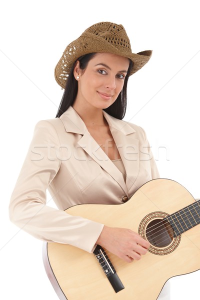 Portrait belle Homme guitariste jouer musique Photo stock © nyul