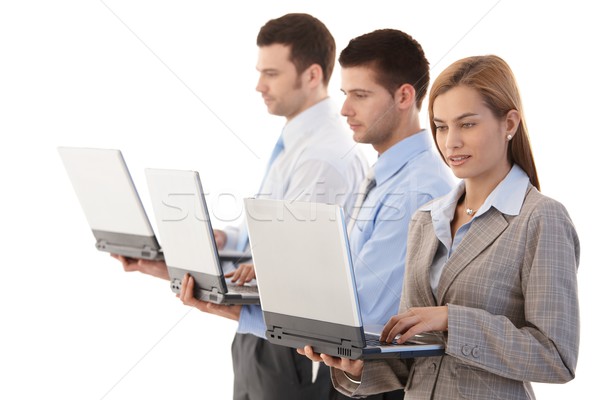 Jóvenes individual atractivo laptops de trabajo Foto stock © nyul