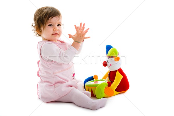 Baby spielen isoliert glücklich Sitzung Stock foto © nyul