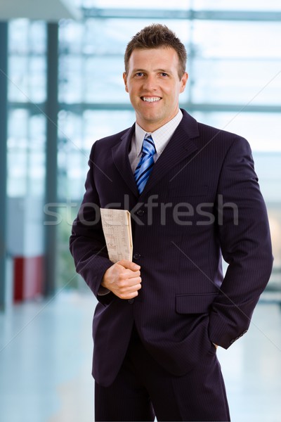 Lächelnd Geschäftsmann glücklich Büro Lobby Business Stock foto © nyul