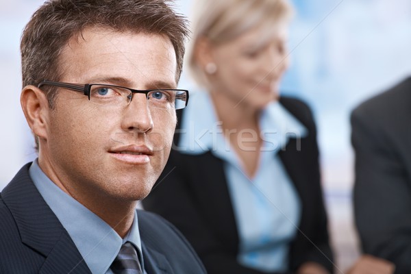 Porträt Geschäftsmann Büro schauen Kamera Frau Stock foto © nyul