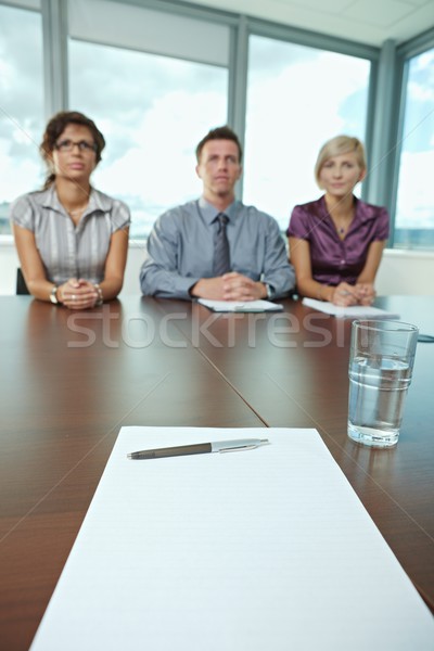 állásinterjú fókusz papír toll asztal panel Stock fotó © nyul
