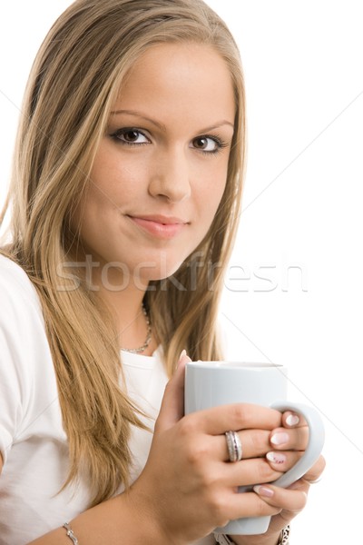 Young woman drinking coffee Stock photo © nyul