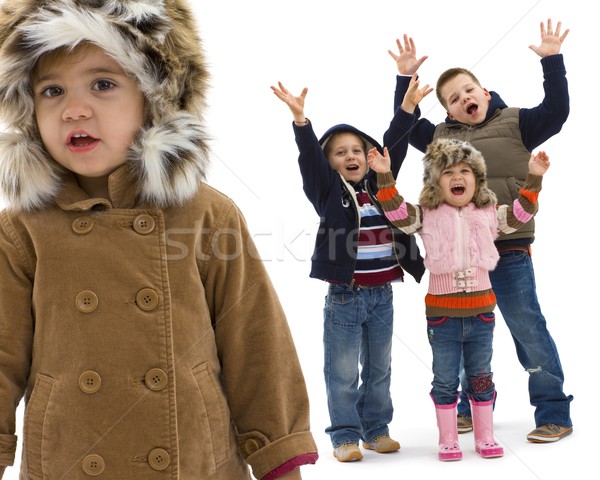 Kinder Mode Gruppe glücklich Kinder posiert Stock foto © nyul